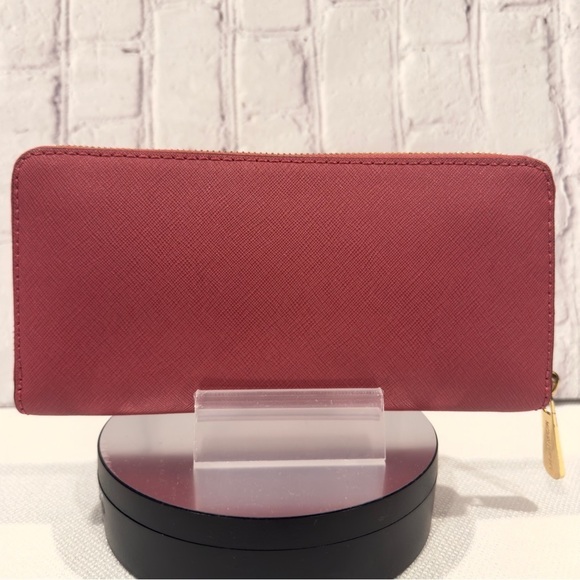 Michael Kors Jet Set Continental Wallet Clutch Tulip Pink Zip Around - Picture 7 of 13